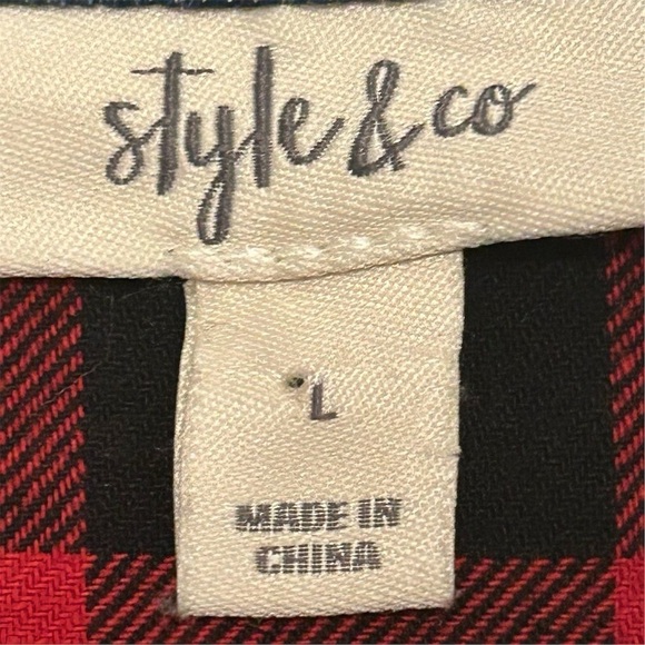 Style & Co Women's Sherpa Lined Collar Denim Jacket Blue Size L Casual - Picture 7 of 13